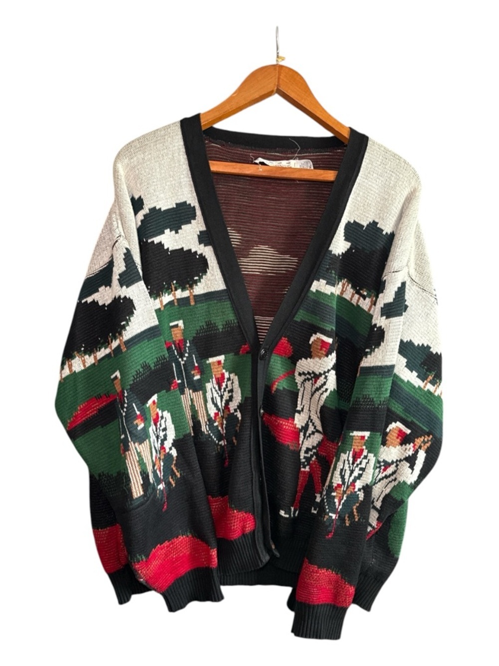 Vintage 90s Crossings Men's Golf Cardigan Sweater XL